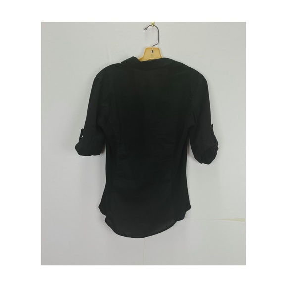 James Perse Sheer Slub Side Panel Shirt Black 2 - Picture 6 of 8